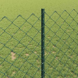 Clôture grillagée avec poteau 25 x 1 m Acier galvanisé Vert 648721648721