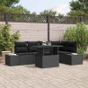 Ensemble de canapé de jardin 6 pcs Noir Poly rotin 648722648722