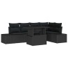 Ensemble de canapé de jardin 6 pcs Noir Poly rotin 648722648722
