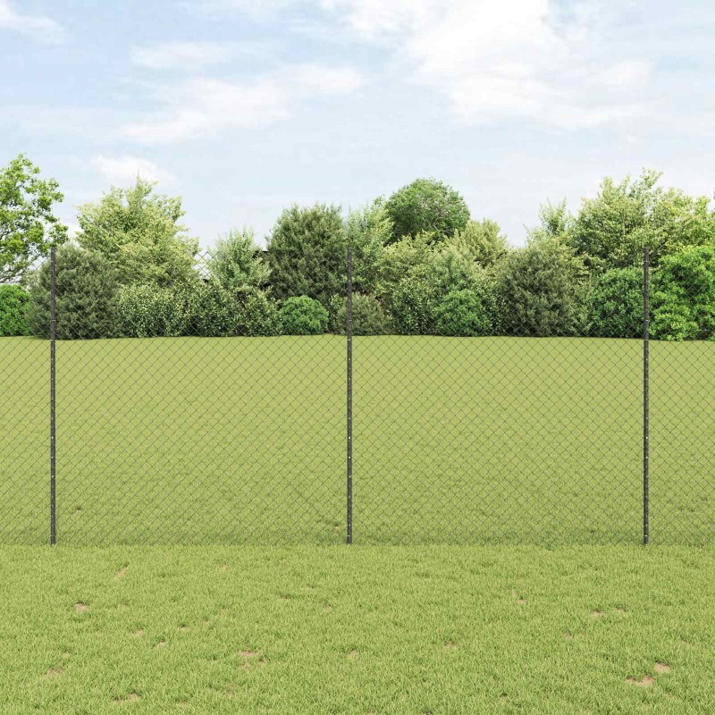 Clôture grillagée avec poteau 10 x 1,5 m Acier recouvert de PVC 648724648724
