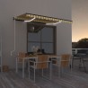 Auvent automatique capteur de vent/LED 350x250cm Jaune et blanc 648728648728