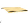 Auvent automatique capteur de vent/LED 350x250cm Jaune et blanc 648728648728