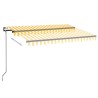 Auvent automatique capteur de vent/LED 350x250cm Jaune et blanc 648728648728