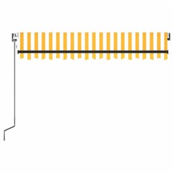 Auvent automatique capteur de vent/LED 350x250cm Jaune et blanc 648728648728