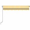Auvent automatique capteur de vent/LED 350x250cm Jaune et blanc 648728648728