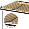 Auvent automatique capteur de vent/LED 350x250cm Jaune et blanc 648728648728