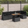 Ensemble de canapé de jardin 7 pcs Noir Poly rotin 648732648732