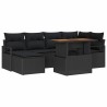 Ensemble de canapé de jardin 7 pcs Noir Poly rotin 648733648733