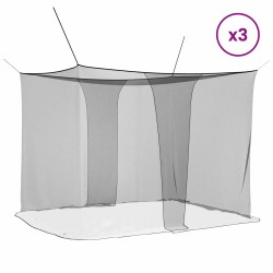Filet anti-moustiques pour lit 156 mailles 3 pcs Noir Polyester 648738648738