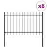 Clôture de jardin 8 pcs Gris 13,6 x 1 m Acier revêtu de poudre 648745648745