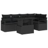 Ensemble de canapé de jardin 6 pcs Noir Poly rotin 648747648747