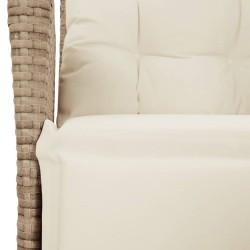 Ensemble à manger de jardin avec coussins 5pcs Beige poly rotin 648748648748