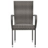 Ensemble à manger de jardin 7 pcs Résine tressée Gris 648750648750