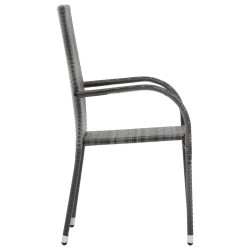 Ensemble à manger de jardin 7 pcs Résine tressée Gris 648750648750