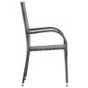 Ensemble à manger de jardin 7 pcs Résine tressée Gris 648750648750