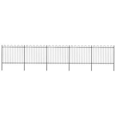 Clôture de jardin avec arceau en acier 892,5 x 150 cm Noir 648756648756