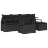 Ensemble de canapé de jardin 6 pcs Noir Poly rotin 648757648757