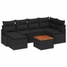 Ensemble de canapé de jardin avec stockage 7 pcs Noir polyrotin 648760648760