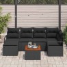Ensemble de canapé de jardin avec stockage 7 pcs Noir polyrotin 648760648760