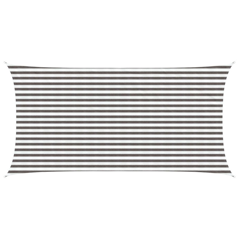 Voile d'ombre Gris clair et blanc 2,5 x 5 m HDPE 648764648764