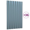 Panneaux de toit 36 pcs Acier galvanisé Gris 60x36 cm 648769648769