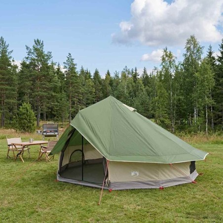 Tente Tipi avec toit Vert 700 x 700 x 395 cm Polyester et Acier 648794648794