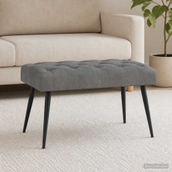 Banc avec capitonnage bouton Gris foncé 80 x 40 x 46 cm Velours 648801648801