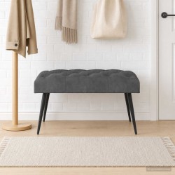 Banc avec capitonnage bouton Gris foncé 80 x 40 x 46 cm Velours 648801648801