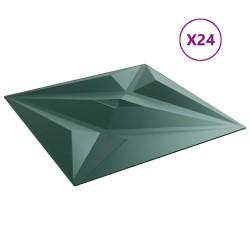 Panneaux muraux Étoile 24 pcs Vert Étoile 50 x 50 cm Mousse XPS 648804648804
