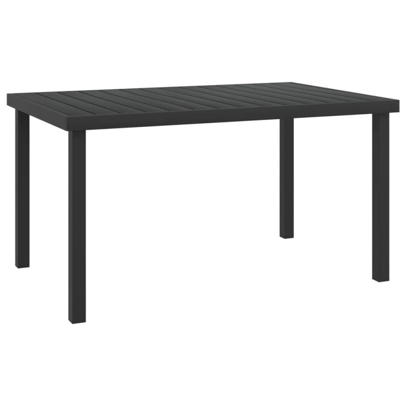 Table de jardin noire 140x90x74 cm aluminium et WPC 648806648806