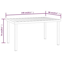 Table de jardin noire 140x90x74 cm aluminium et WPC 648806648806