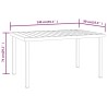 Table de jardin noire 140x90x74 cm aluminium et WPC 648806648806