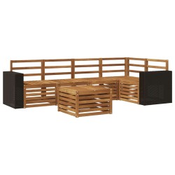 Ensemble de canapé d'angle 6 pcs Naturel Bois d'Acacia Massif 648817648817