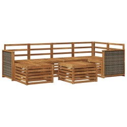 Ensemble de canapé d'angle 6 pcs Naturel Bois d'Acacia Massif 648819648819