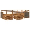 Ensemble de canapé d'angle 6 pcs Naturel Bois d'Acacia Massif 648819648819