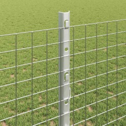 Clôture en fil soudé avec poteaux 10 x 1,2 m Acier galvanisé 648822648822