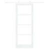 Porte coulissante Blanc 83 x 211 cm Bois de pin massif et verre 648825648825