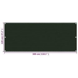 Écran de balcon Vert foncé 120x300 cm PEHD 648828648828