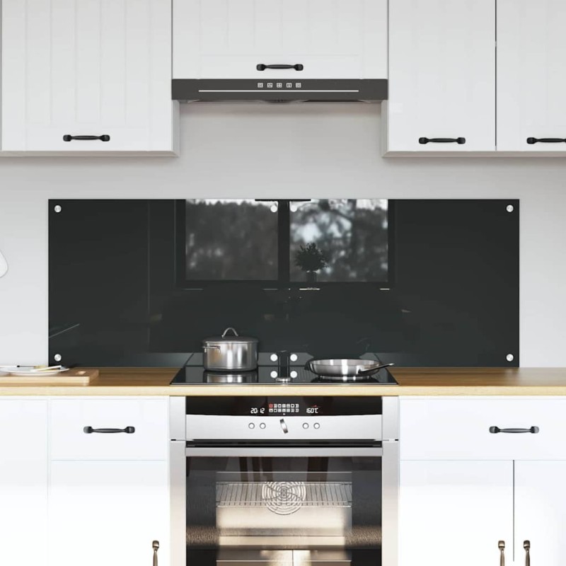 Crédence de cuisine 2 pcs Gris foncé 70 x 50 cm verre trempé 648830648830