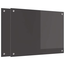Crédence de cuisine 2 pcs Gris foncé 70 x 50 cm verre trempé 648830648830