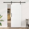 Porte coulissante Blanc et noir 83 x 202 cm Bois de pin massif 648831648831