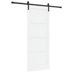 Porte coulissante Blanc et noir 83 x 202 cm Bois de pin massif 648831648831