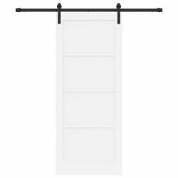 Porte coulissante Blanc et noir 83 x 202 cm Bois de pin massif 648831648831