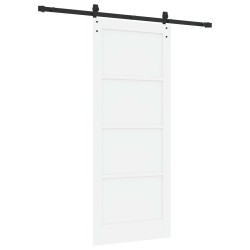 Porte coulissante Blanc et noir 83 x 202 cm Bois de pin massif 648831648831