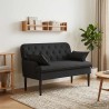 Canapé love seat avec capitonnage en boutons Noir Tissu 648832648832