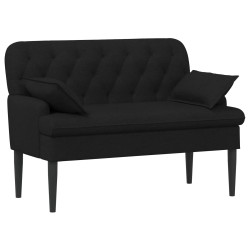 Canapé love seat avec capitonnage en boutons Noir Tissu 648832648832