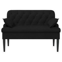Canapé love seat avec capitonnage en boutons Noir Tissu 648832648832