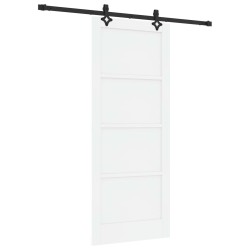 Porte coulissante Blanc et noir 83 x 202 cm Bois de pin massif 648834648834