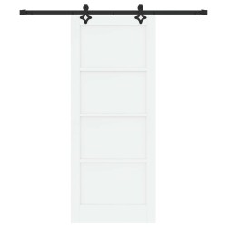 Porte coulissante Blanc et noir 83 x 202 cm Bois de pin massif 648834648834