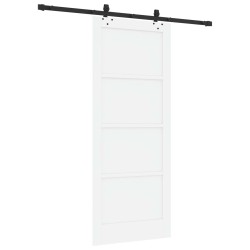 Porte coulissante Blanc et noir 83 x 202 cm Bois de pin massif 648834648834